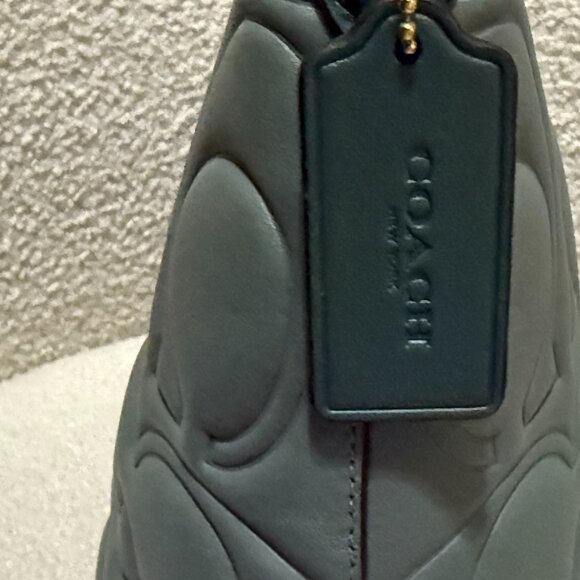 Laurel Shoulder Bag In Blocked Signature Maxi Signature Leather (Sage/Turquoise) - Picture 5 of 16